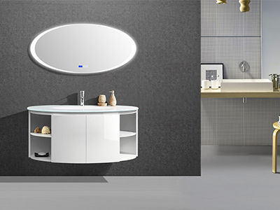 Waschtisch-Set mit rundem LED-Badspiegel IL1901